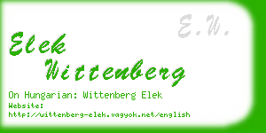elek wittenberg business card